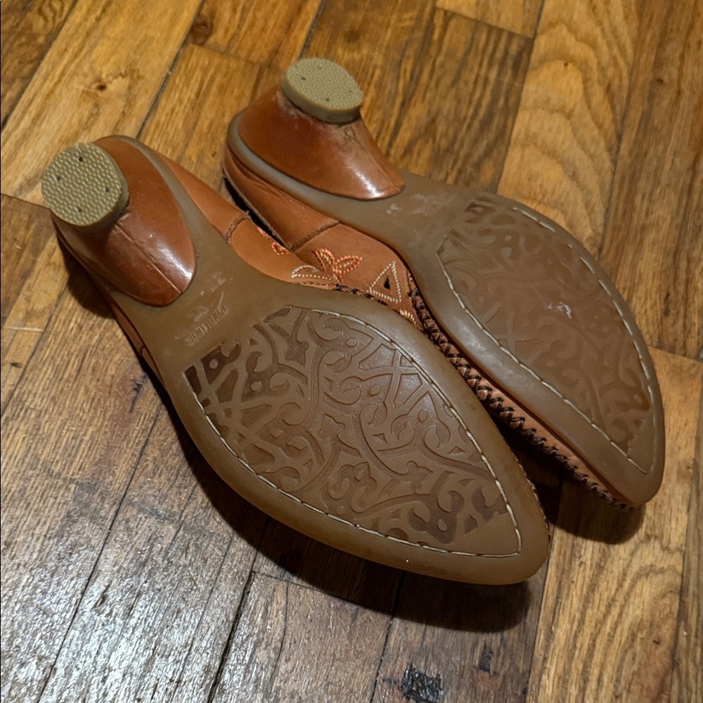 PIKOLINOS Leather Moccasin Mules with Decorative Stitching - Brown Multi size 37 - Picture 8 of 10